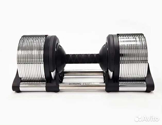 Регулируемая гантель StrongPeople 32 кг (хром, шаг