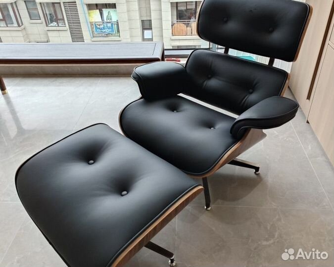 Кресло кожаное eames lounge chair