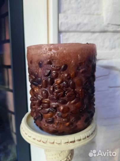 Свеча8х10см кофе