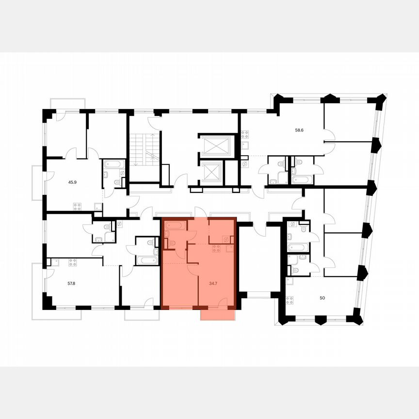 1-к. квартира, 34,7 м², 6/14 эт.