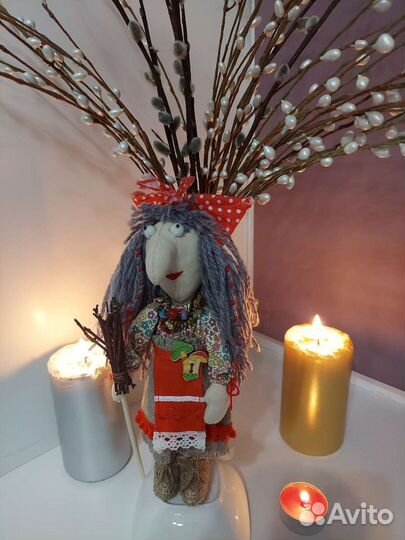 Текстильная кукла ручной работы - Баба Яга