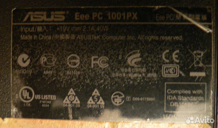 Нетбук asus eee PC 1001px