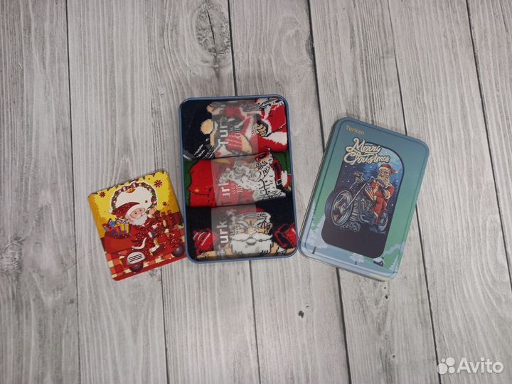 Носки высокие новогодние набор 3 пары