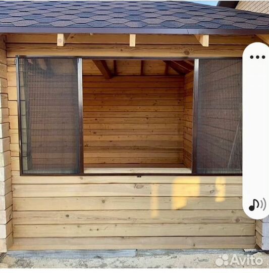 Москитная сетка-гармошка на террасу (плиссе)