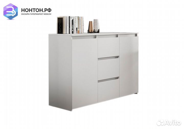 Комод Милано-3 белый гладкий матовый