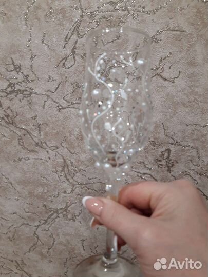 Свадебные бокалы ручной работы