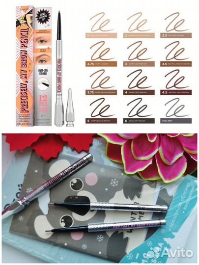 Benefit румяна, карандаш для бровей, тональный