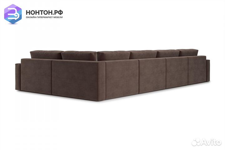 Диван п-образный тик-так Монарх коричневый