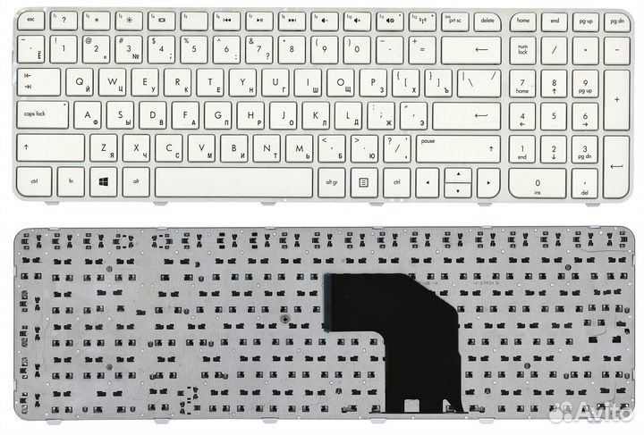 Клавиатура для HP Pavilion G6-2000 белая с рамкой