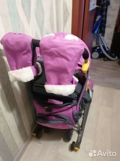 Детские санки коляска с колесами