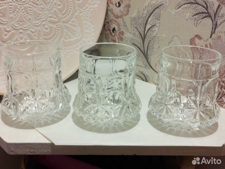 Стаканы хрусталь СССР 3 шт