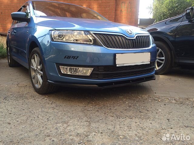 Сплиттер переднего бампера Skoda Rapid