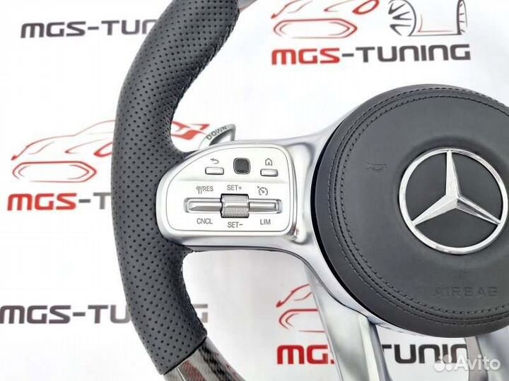 Руль 63 AMG подогрев+подушка Mercedes GLC карбон
