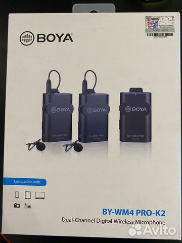 Микрофон петличный boya BY-WM4PRO-K2, черный