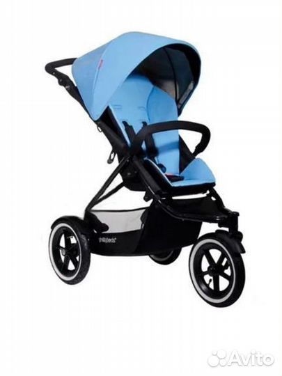 Коляска для двойни погодок Phil teds голубая