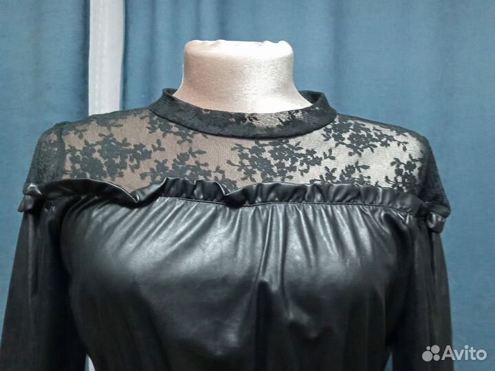 Платье женское экокожа 44