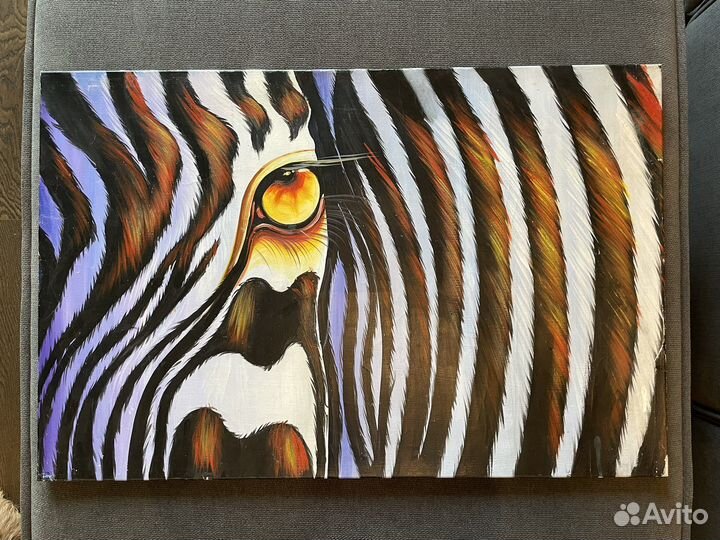Картина маслом Зебра ручная работа