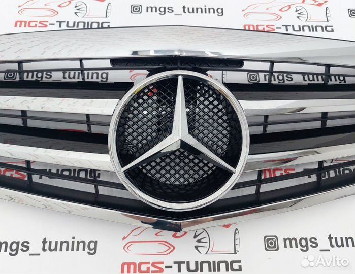Решетка Mercedes E-class W212 09-13 2 полосы хром