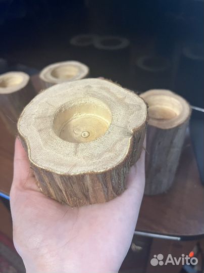 Подсвечник из можжевельника