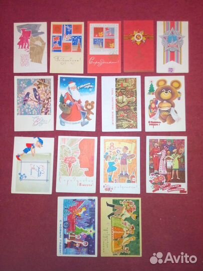 Открытки Новый Год 60-е 80-е годы