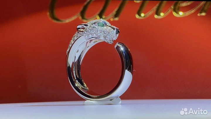 Кольцо Panthère de cartier из белого золота 1,06ct