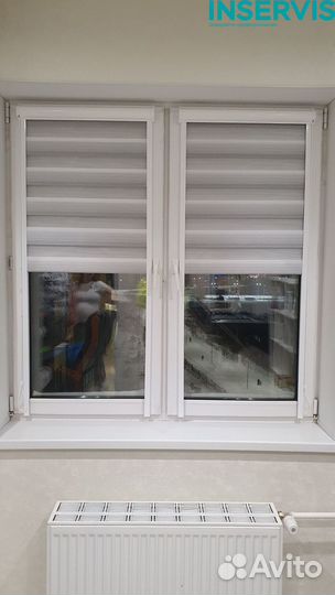 Рулонные шторы зебра на пластиковые