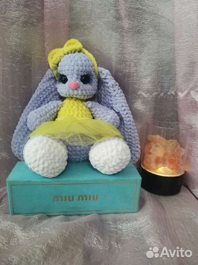 Вязанная игрушка зайка кролик заяц вязанна