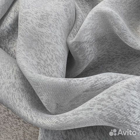 Тюль Дебора серый готовый на окна пошив