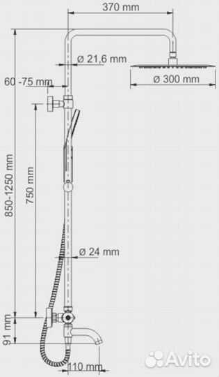 Душевая система Wasserkraft A28801 Thermo