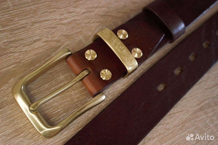 Ремень мужской кожаный ручной работы