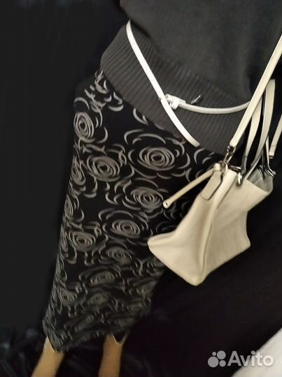 Вязаный свитер и юбка макси 46-48