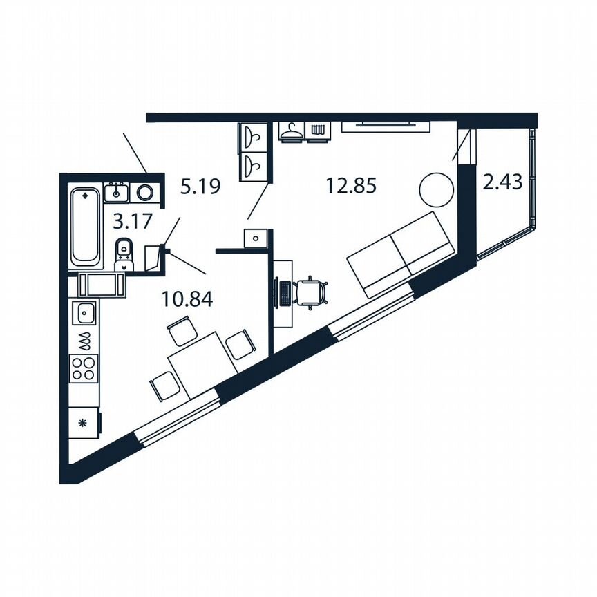 1-к. квартира, 31,3 м², 12/12 эт.