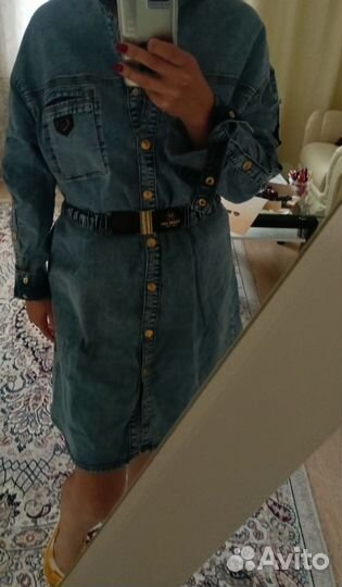 Джинсовое платье рубашка