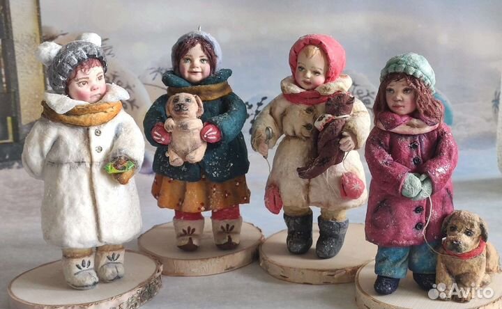 Елочные игрушки из ваты