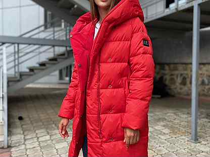 Пуховик зимняя женская куртка 95 см красная новая