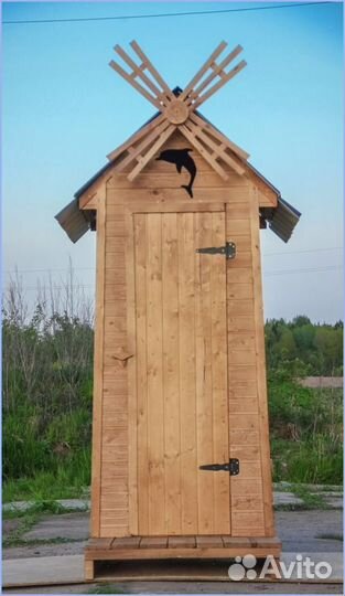 Дачный туалет деревянный прямоугольник BQN
