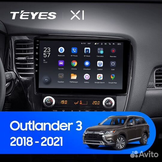 Магнитола Teyes X1 4G Mitsubishi Outlander 3 19-21