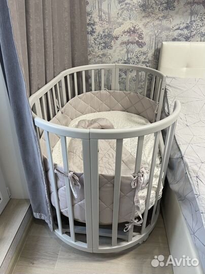 Детская кроватка трансформер с маятником