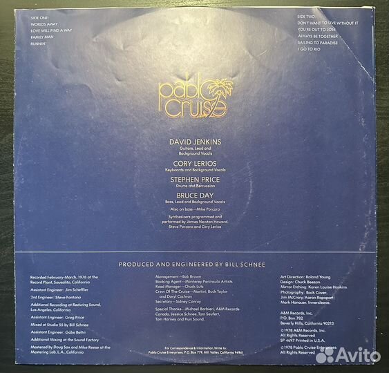 Pablo Cruise – Worlds Away (сша 1978г.)