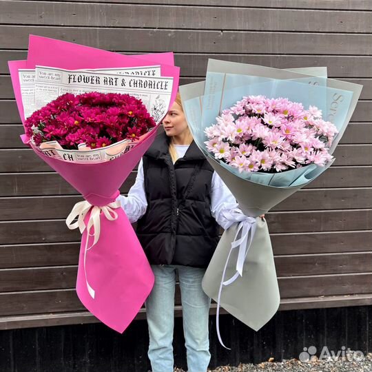 Букеты-Гиганты из Хризантем-Ромашек