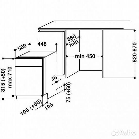 Встраиваемая посудомоечная машина whirlpool adgi 862 fd