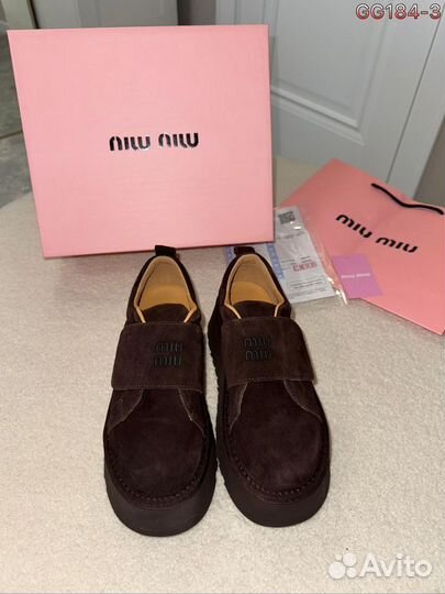 Замшевые лоферы MIU MIU