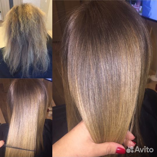 Наращивание волос, кератиновое выпрямление,ботокс