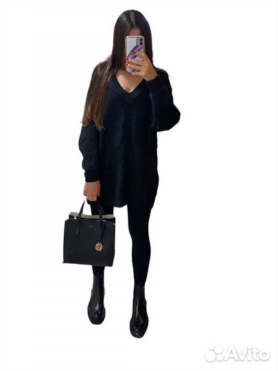 Стильный черный свитер HM basic