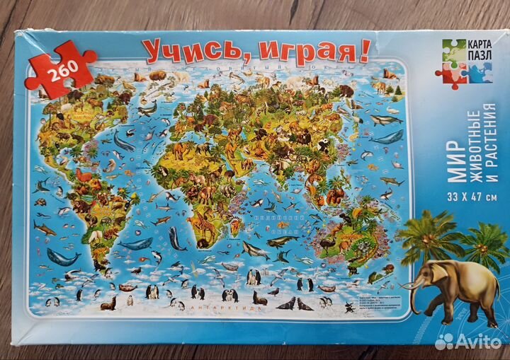 Пазл карта мира