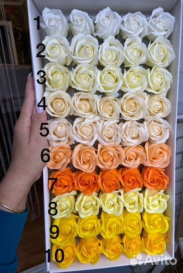 Мыльные розы и другие цвет поштучно или коробкой