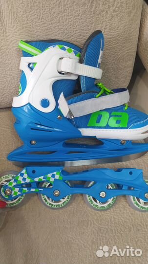 Ролики лето и зимние коньки 2в1 р. 38-42BlackAqua