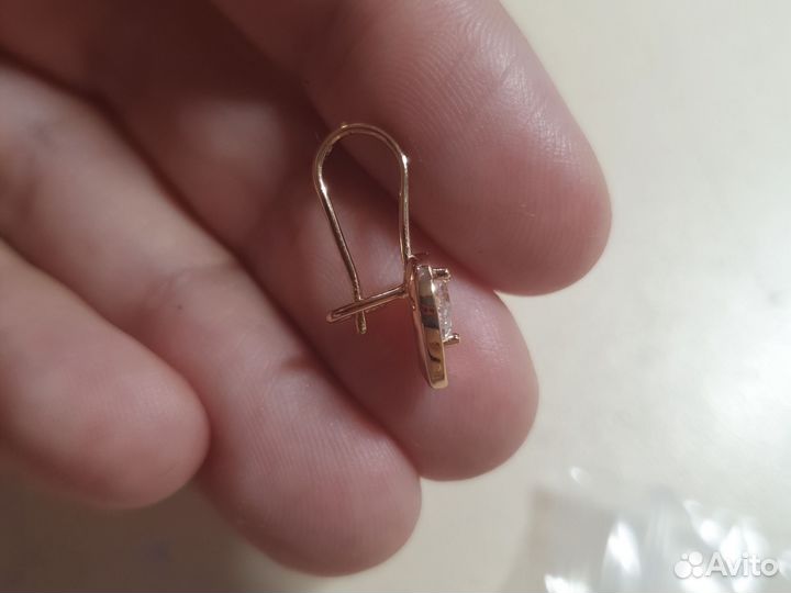 Серьги медицинский сплав с фианитами