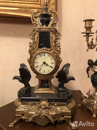 Подсвечники канделябры часы бронза