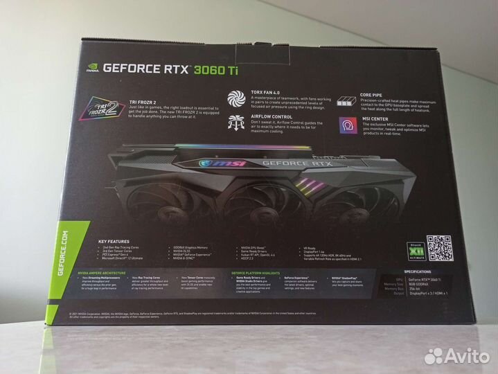 Новая RTX 3060 Ti MSI Gaming X Trio gddr6X 8 GB